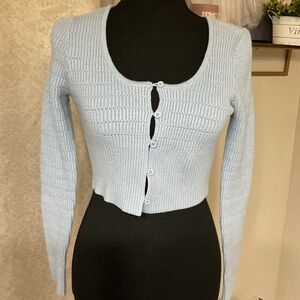 La Hearts Sky Blue Knit Cardigan